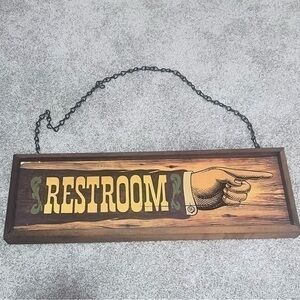 Vintage Americana 1973 Restroom sign